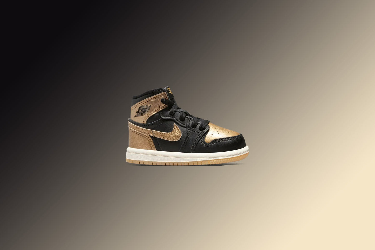 Air Jordan 1 Retro High OG (TD) 'Black and Gold' - Black/Metallic Gold/Sail