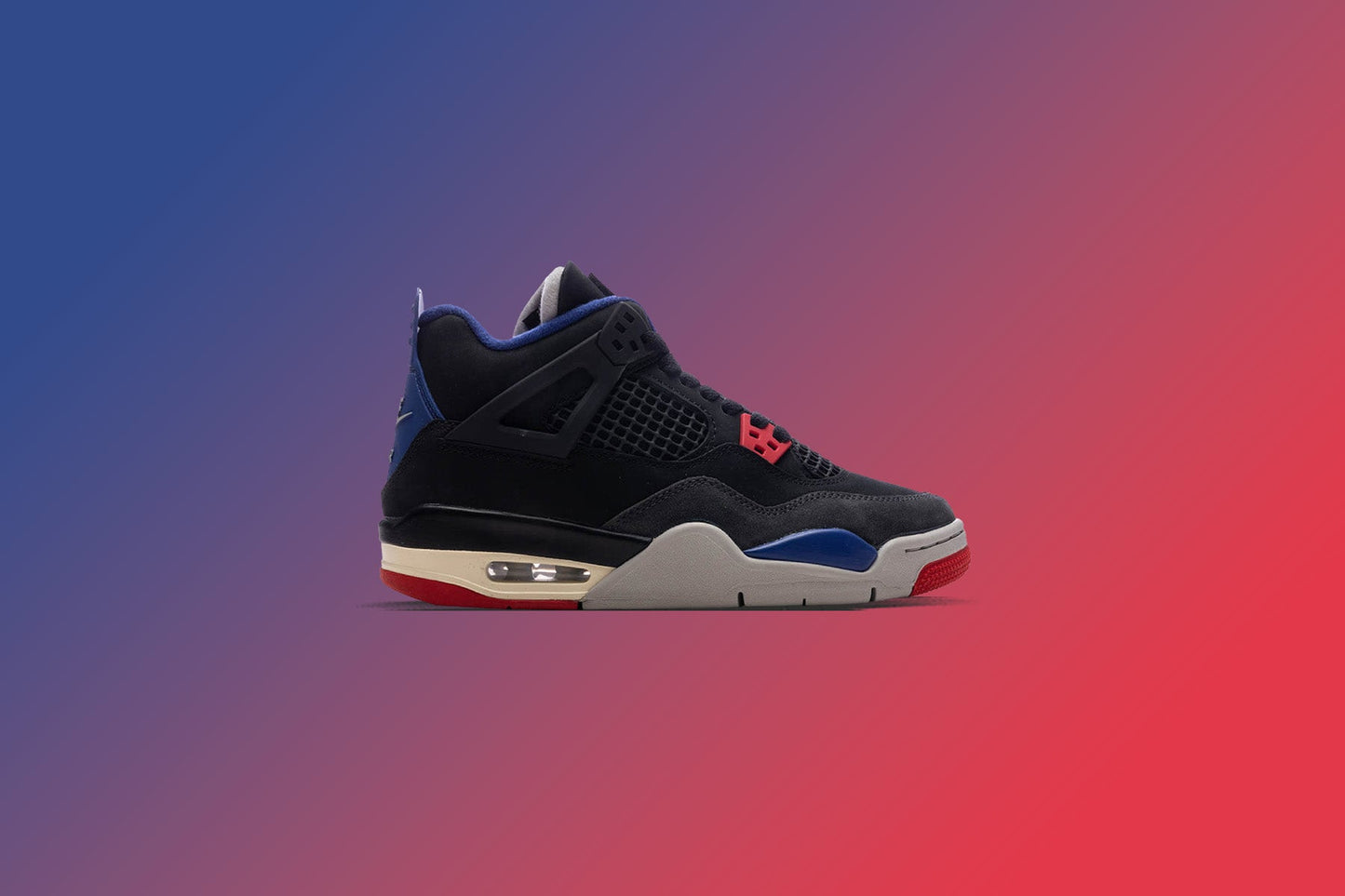 Air Jordan 4 Retro 'Rare Air' (GS) - Black/Fire Red/Deep Royal Blue