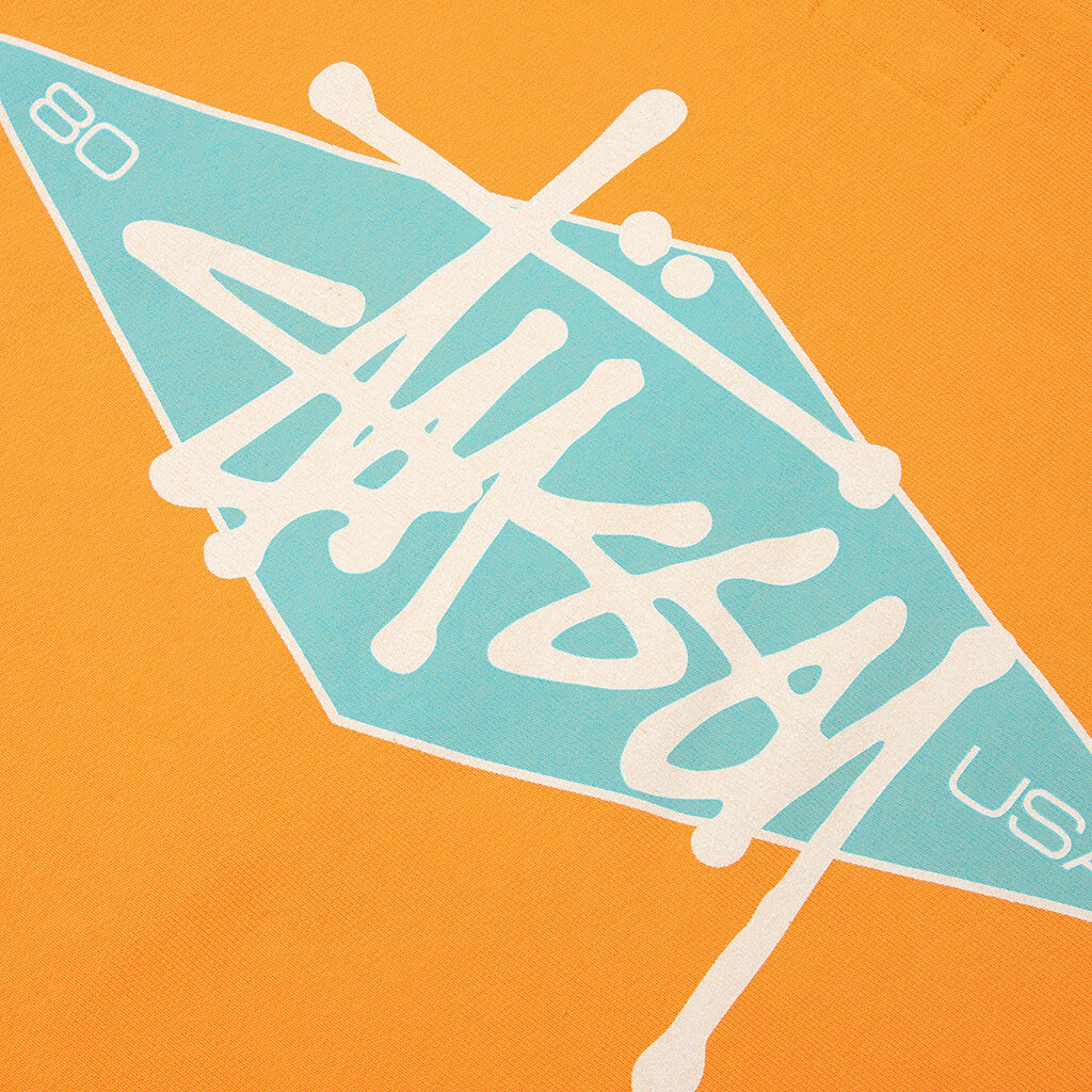 Basic Diamond Zip Hoodie - Tangerine