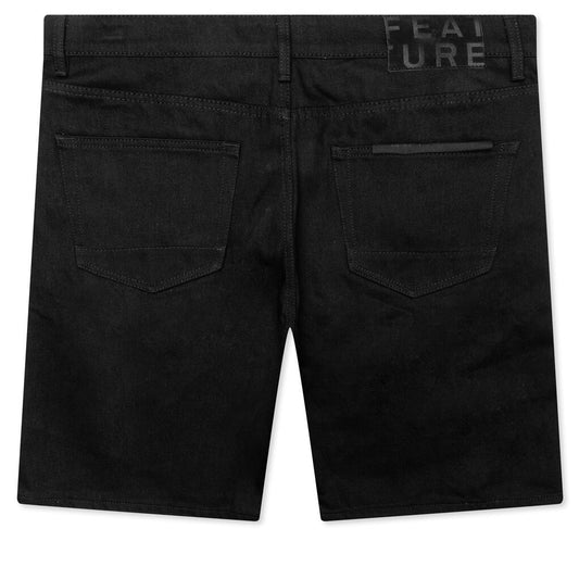 Berry Wide Denim Short - Jet Black