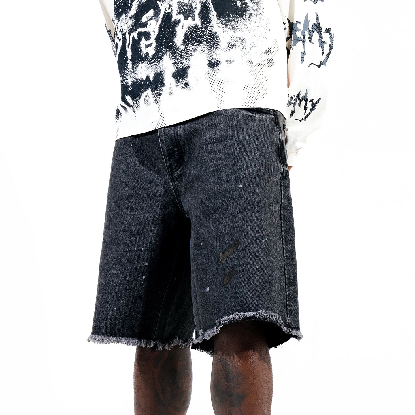 Berry Wide Denim Short - Vintage Black