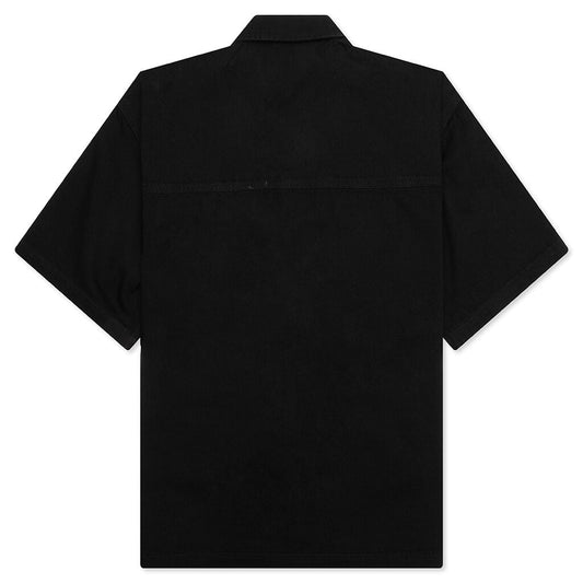 Black Dog S/S Cropped Fit Woven Shirt - Black Caramel