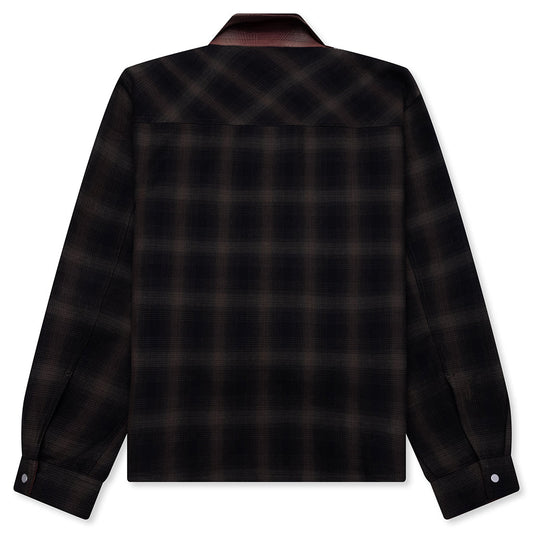 Bonded Reversible Check Shirt - Nero