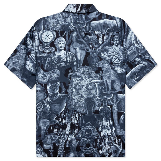 Silk Shirt with Hubert Objects Print - Black/Navy
