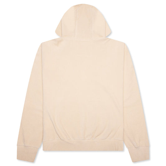 Boxy Fit Velvet Sweatshirt With Pocket Base - Clay