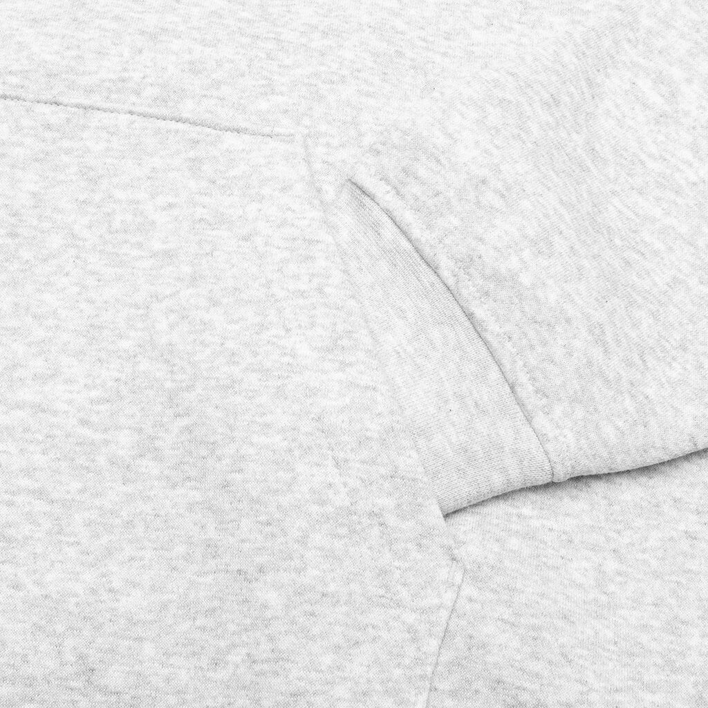 Brooklyn Fleece Pullover Hoodie - Grey Heather/White