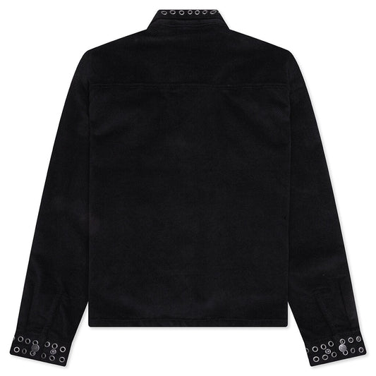 Brushed 1/4 Zip Jacket - Black