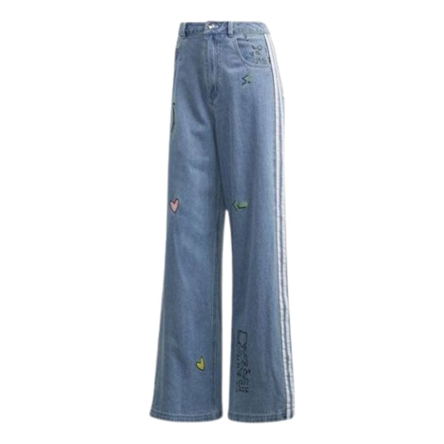 (WMNS) adidas Fiorucci Denim Track Pants Asia Sizing 'Blue' FL4153