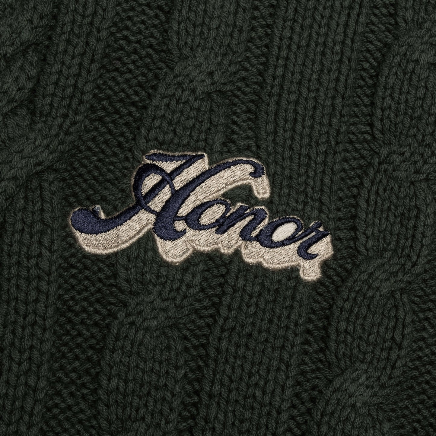 Cable Zip Henley - Green