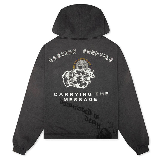 Carrying The Message Zip Hoodie - Vintage Black