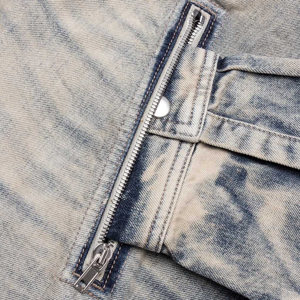 Concealed Zipfront Denim Jacket - Mineral Pearl