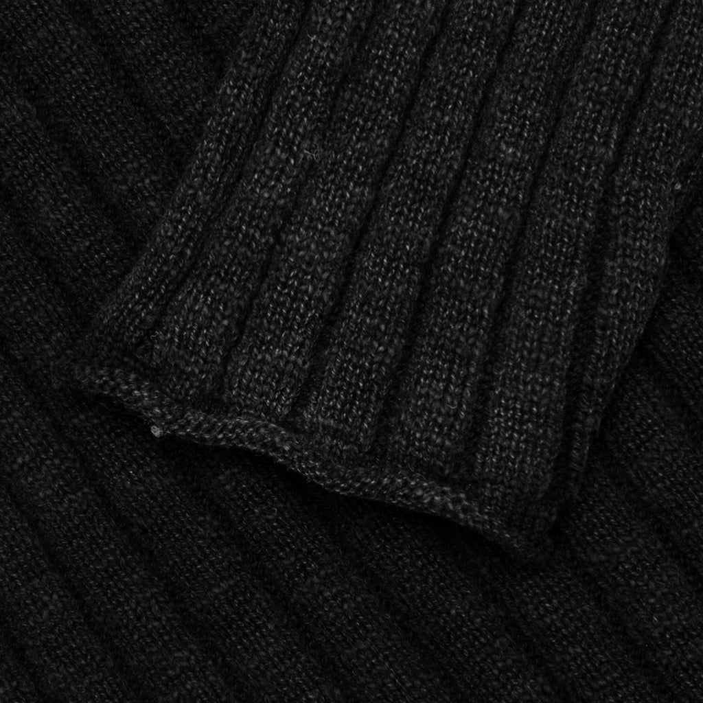 Cotton Slub Rib Crew - Black
