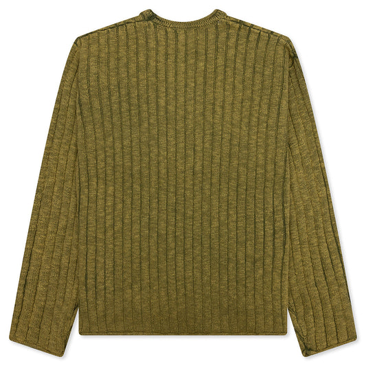 Cotton Slub Rib Crew - Green