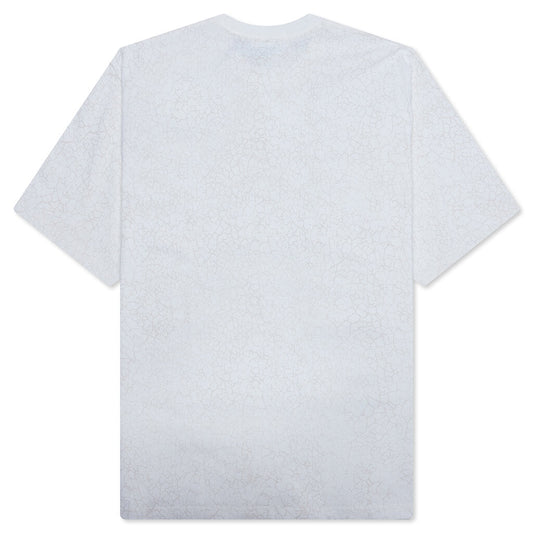 Crack Print Pattern Logo Relaxed Fit Tee - White