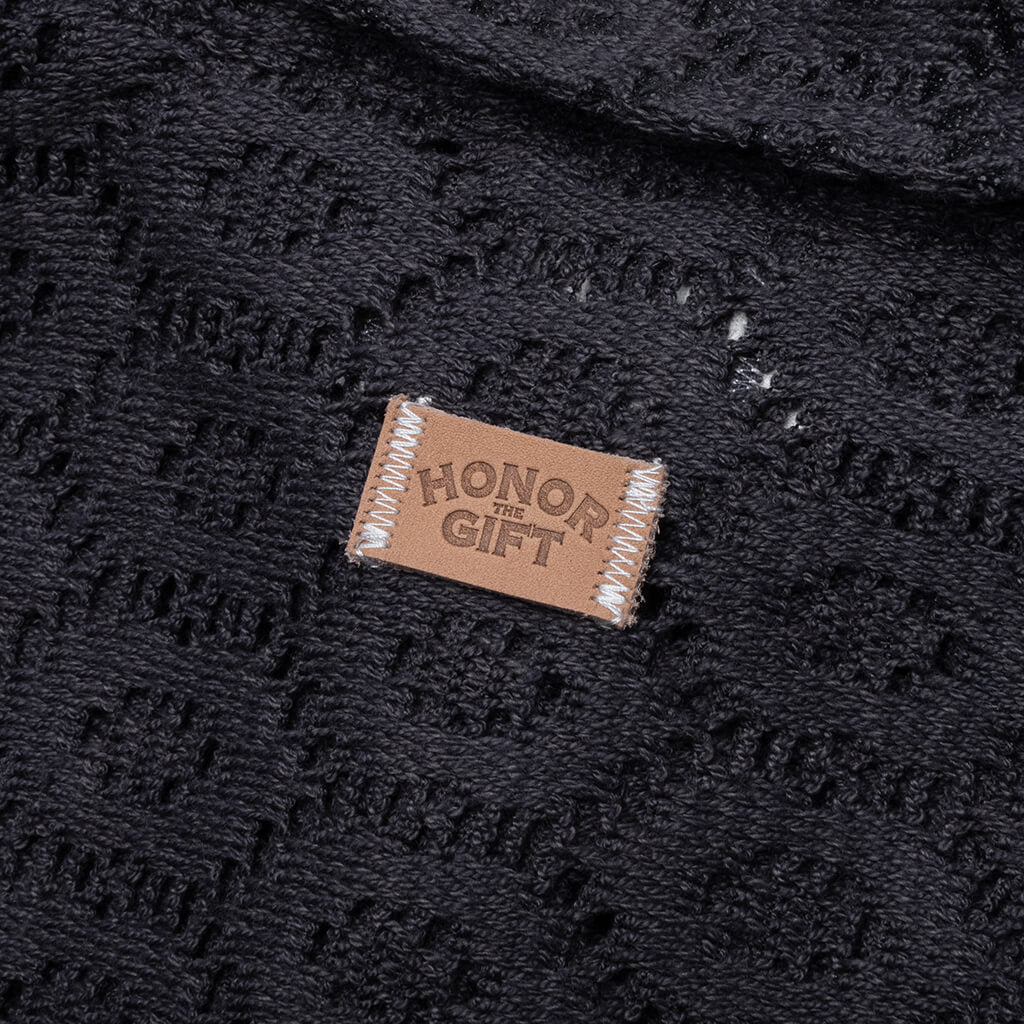 Crochet Button Up - Black