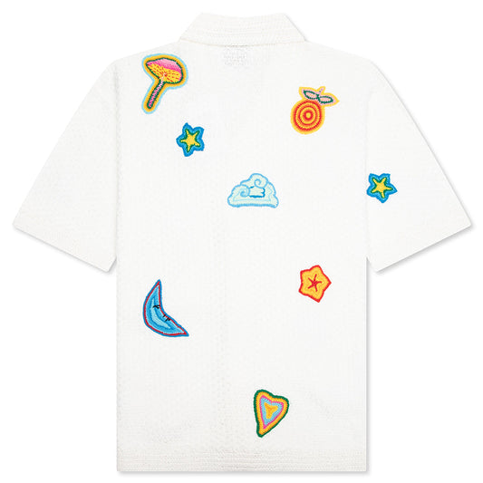 Crochet Shirt With Patches - White