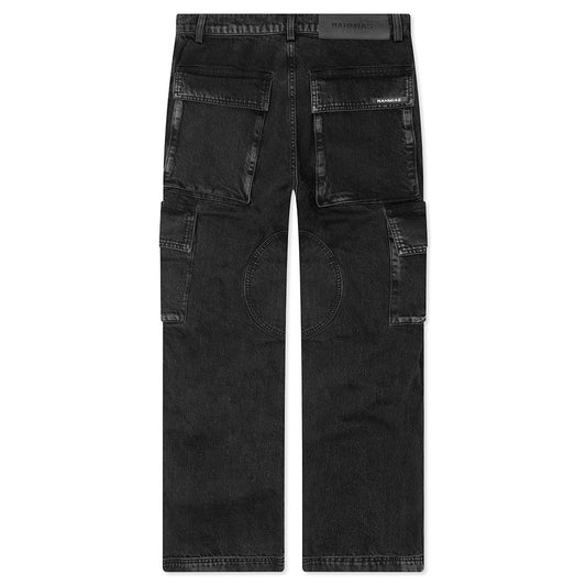 Denim Logo Cargos - Charcoal Wash
