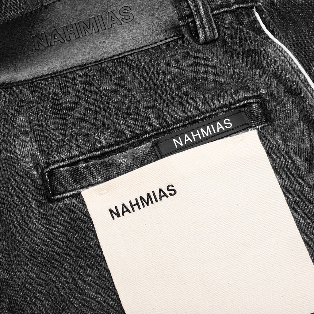 Denim Track Logo Cargo Pants - Dark Wash
