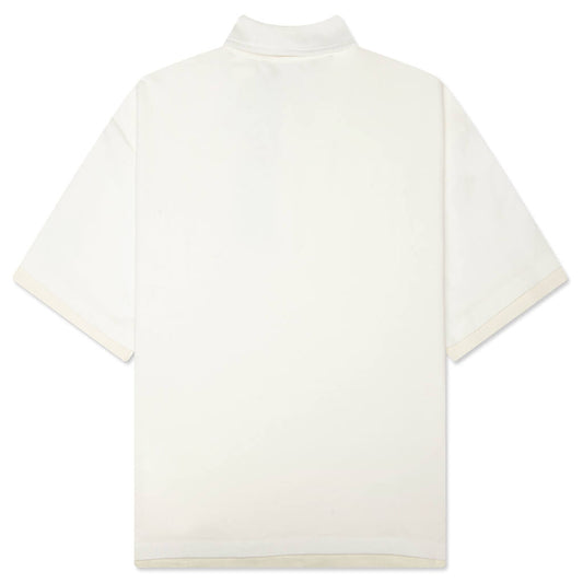 Destroyed Short Sleeve Polo - Egg White