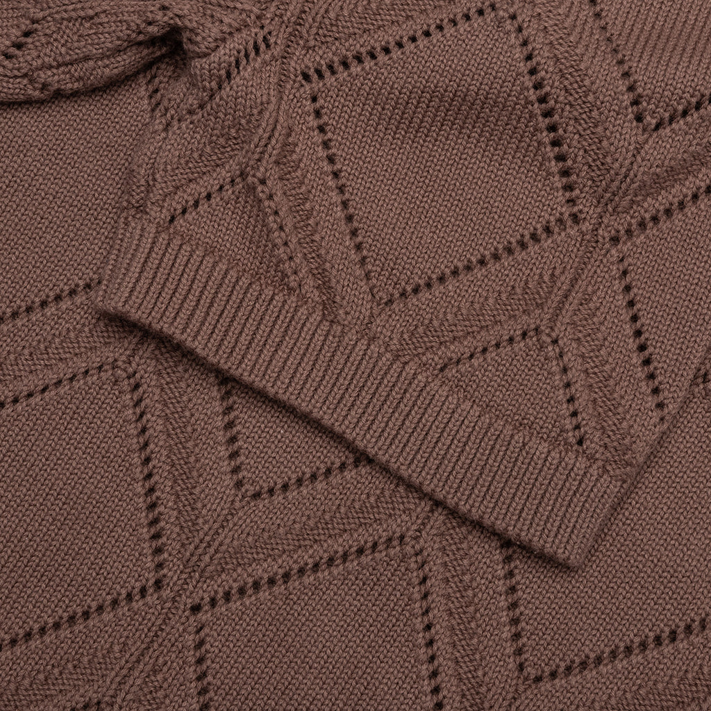 Diamond Knit Polo - Brown