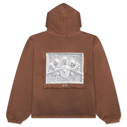 Devil Peace Patch Hoodie - Brown