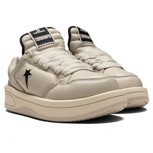 Rick Owens DRKSHDW x Converse Turbowpn Ox Leather Shoes - Oyster/Black