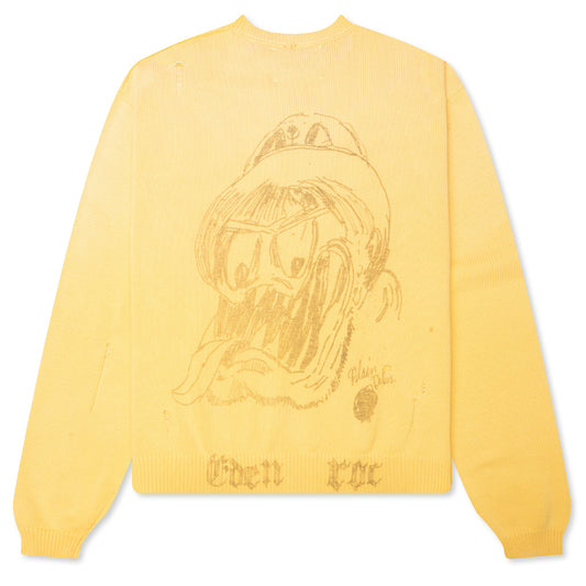 Eden Roc Knitted Crewneck Sweater - Yellow
