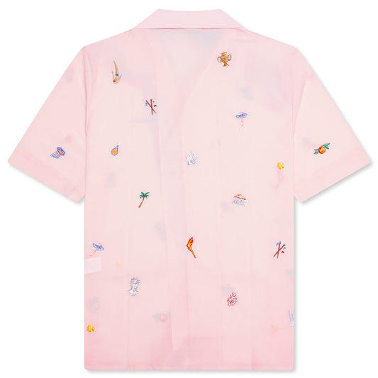 Embroidery Motifs Logo S/S Shirt - Light Pink