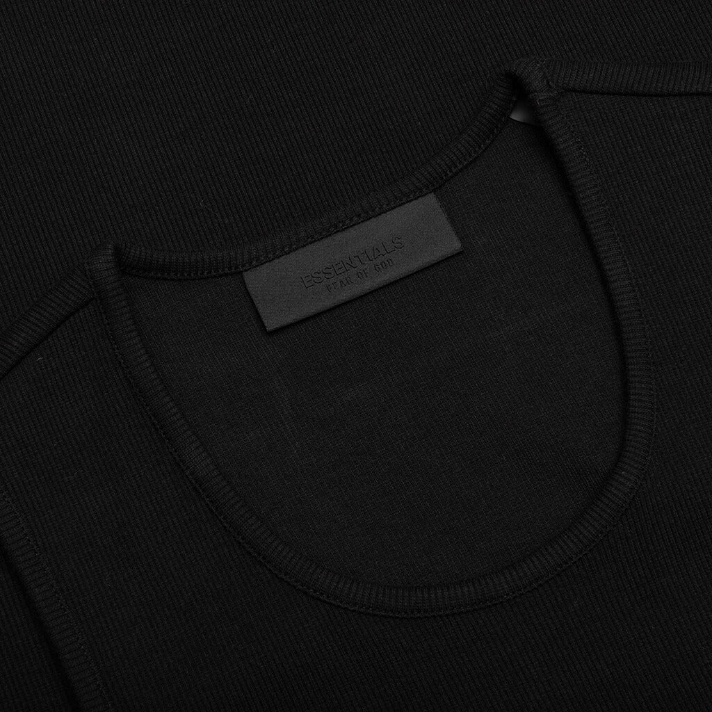 Essentials Ribbed Tank Top - Black