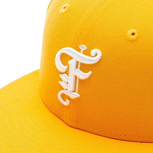 Feature x New Era Old English Fitted Hat - Gold/Off-White