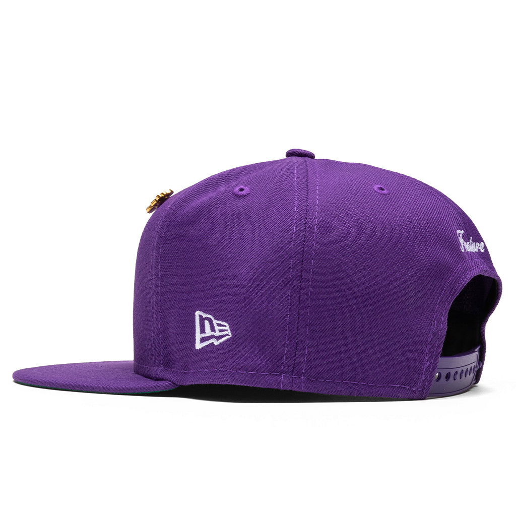 Feature x New Era Old English F Snapback Hat w/ Pin - Deep Purple
