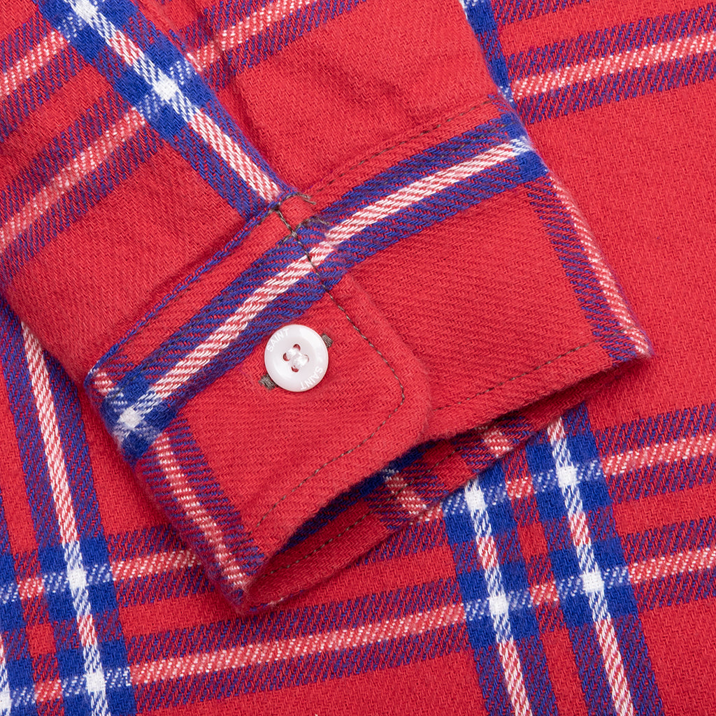 Flannel Quilt Shirt Jacket - Red