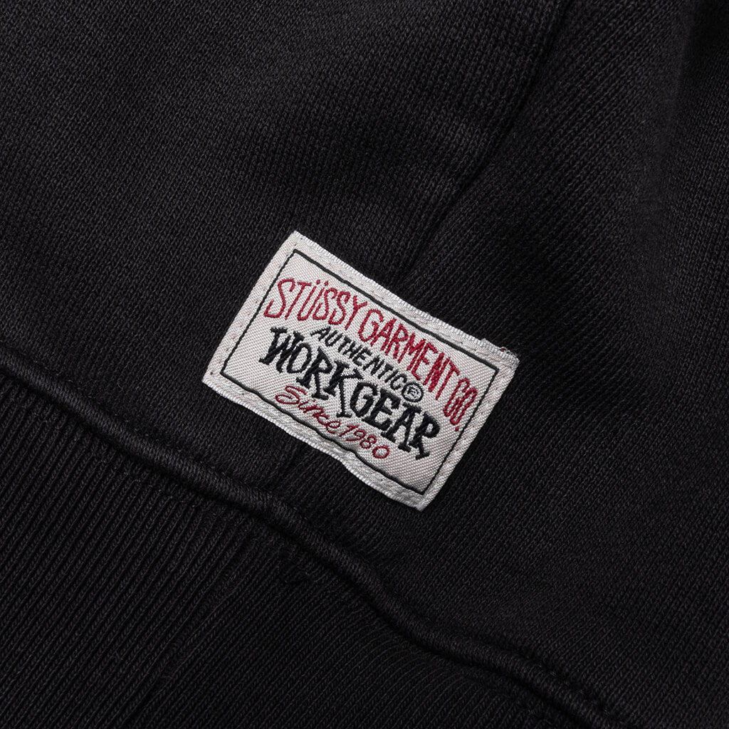 Fleece Raglan Zip Mock - Washed Black