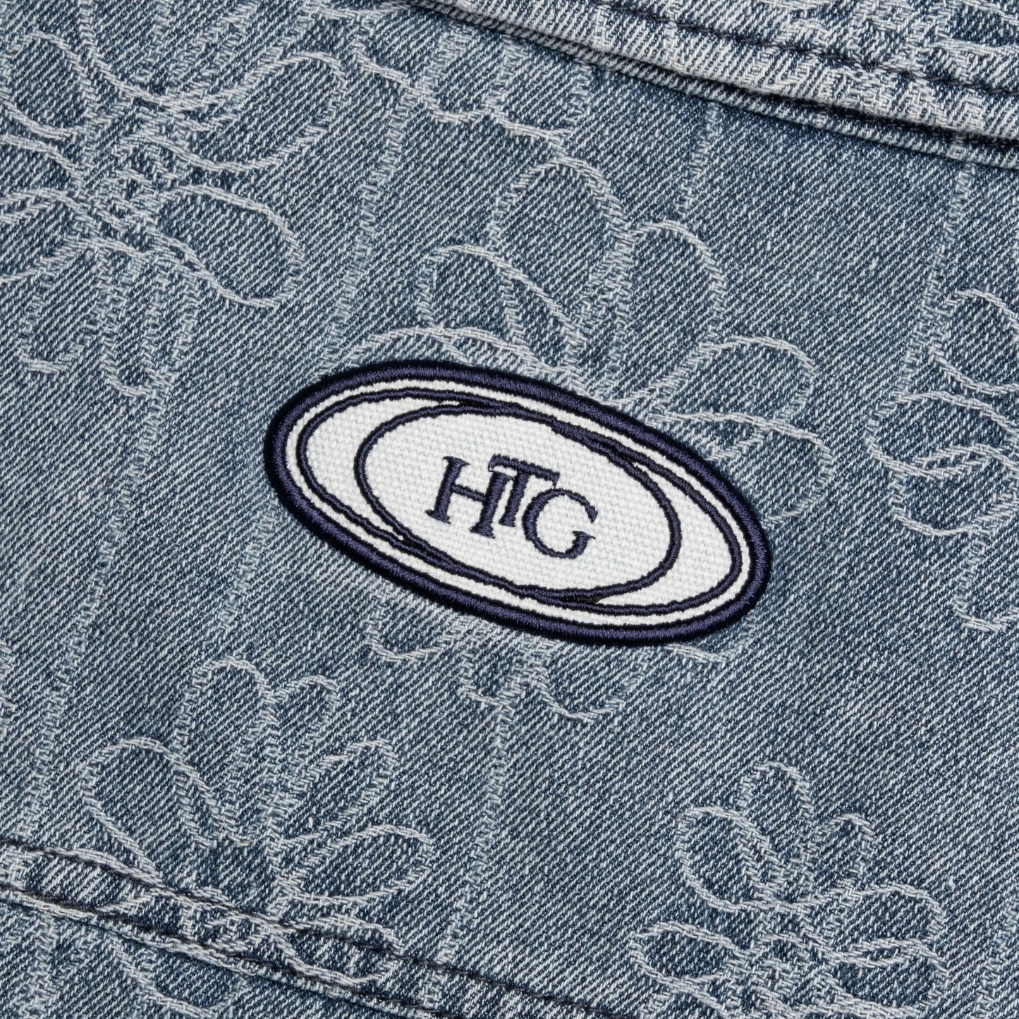 Floral Denim Jacket - Light Indigo