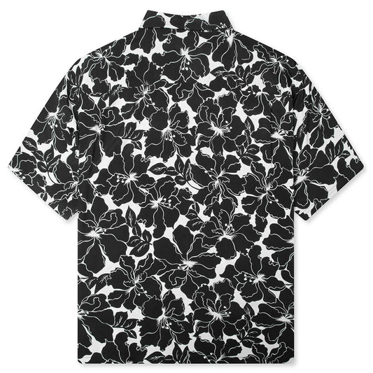 Floral Hawaiian Shirt - Black