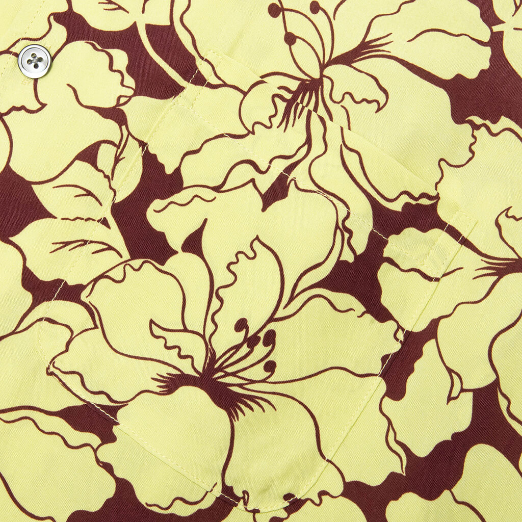 Floral Hawaiian Shirt - Lime