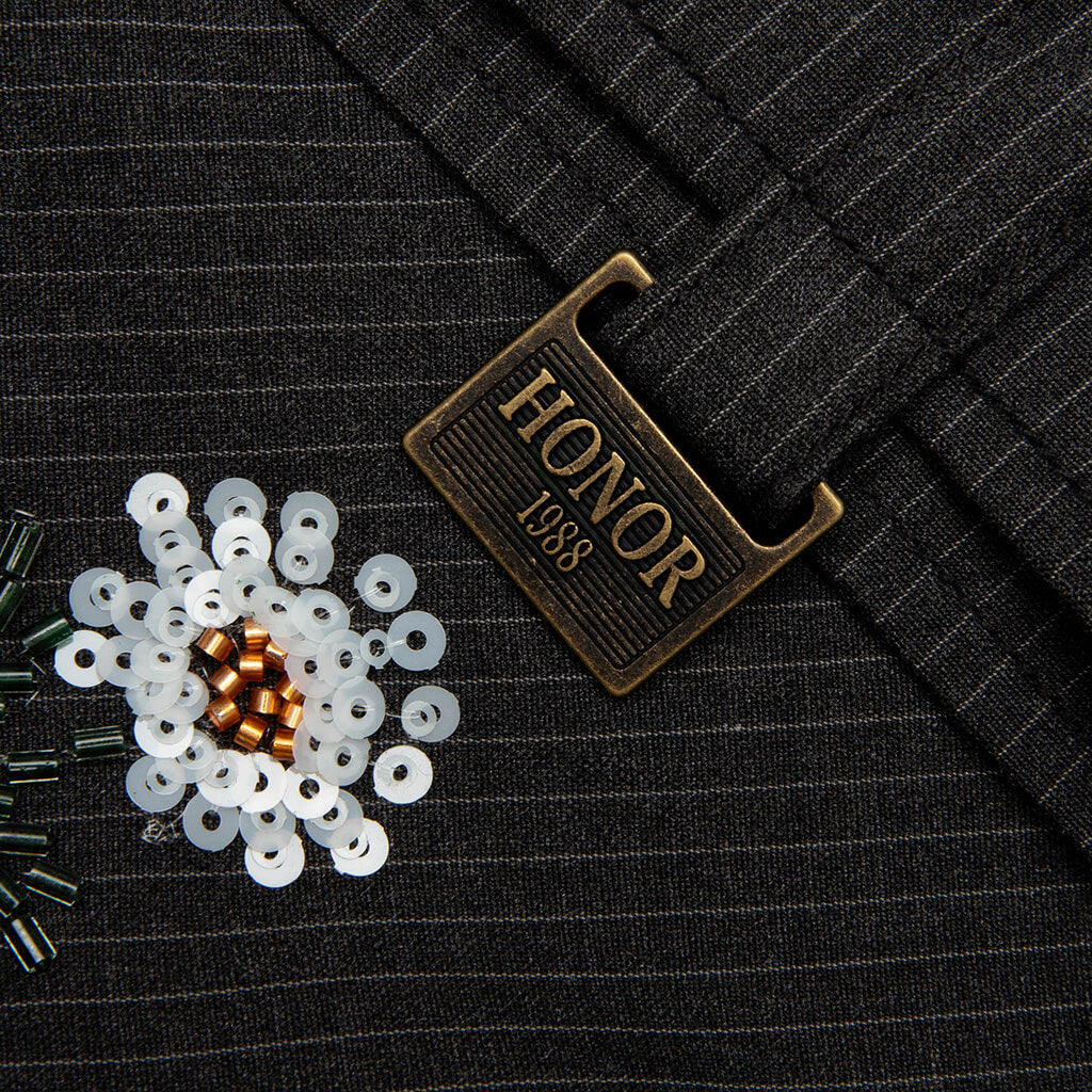 Flowers Beaded Jacket - Black