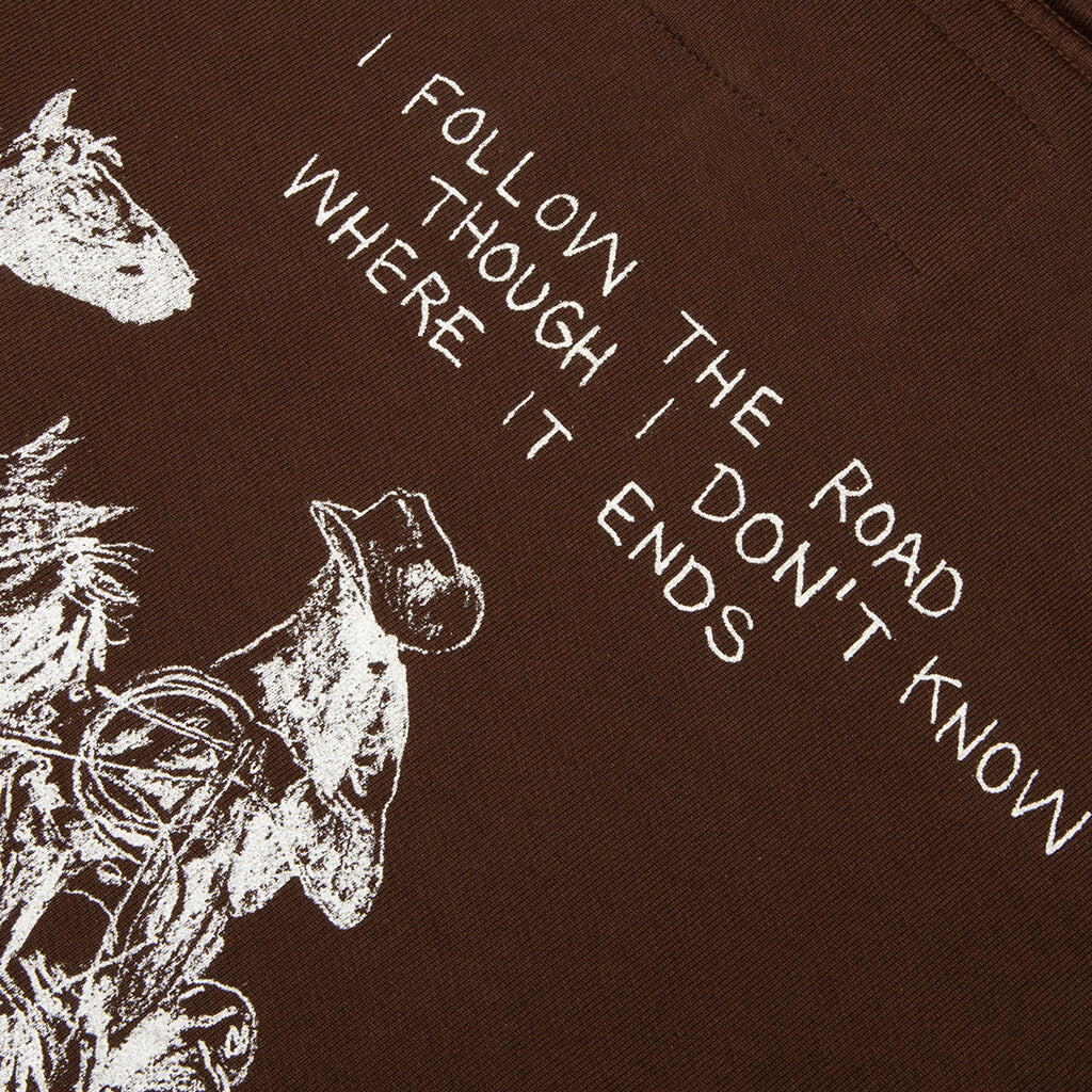 Follow The Road Pullover Hoodie - Dark Brown