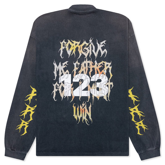 Forgive Me Vintage L/S Tee - Vintage Black