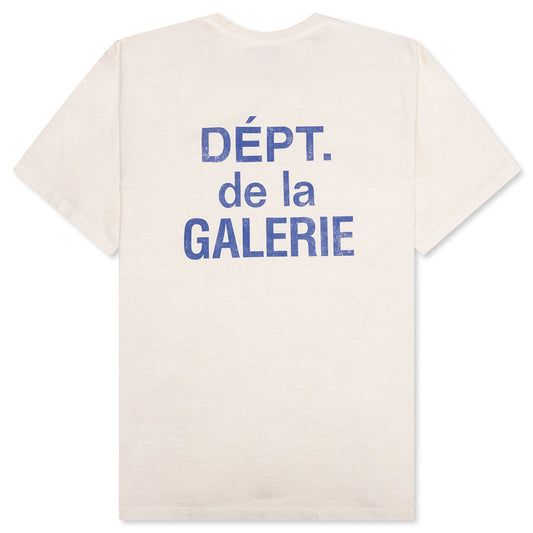 French S/S Tee - Cream/Blue