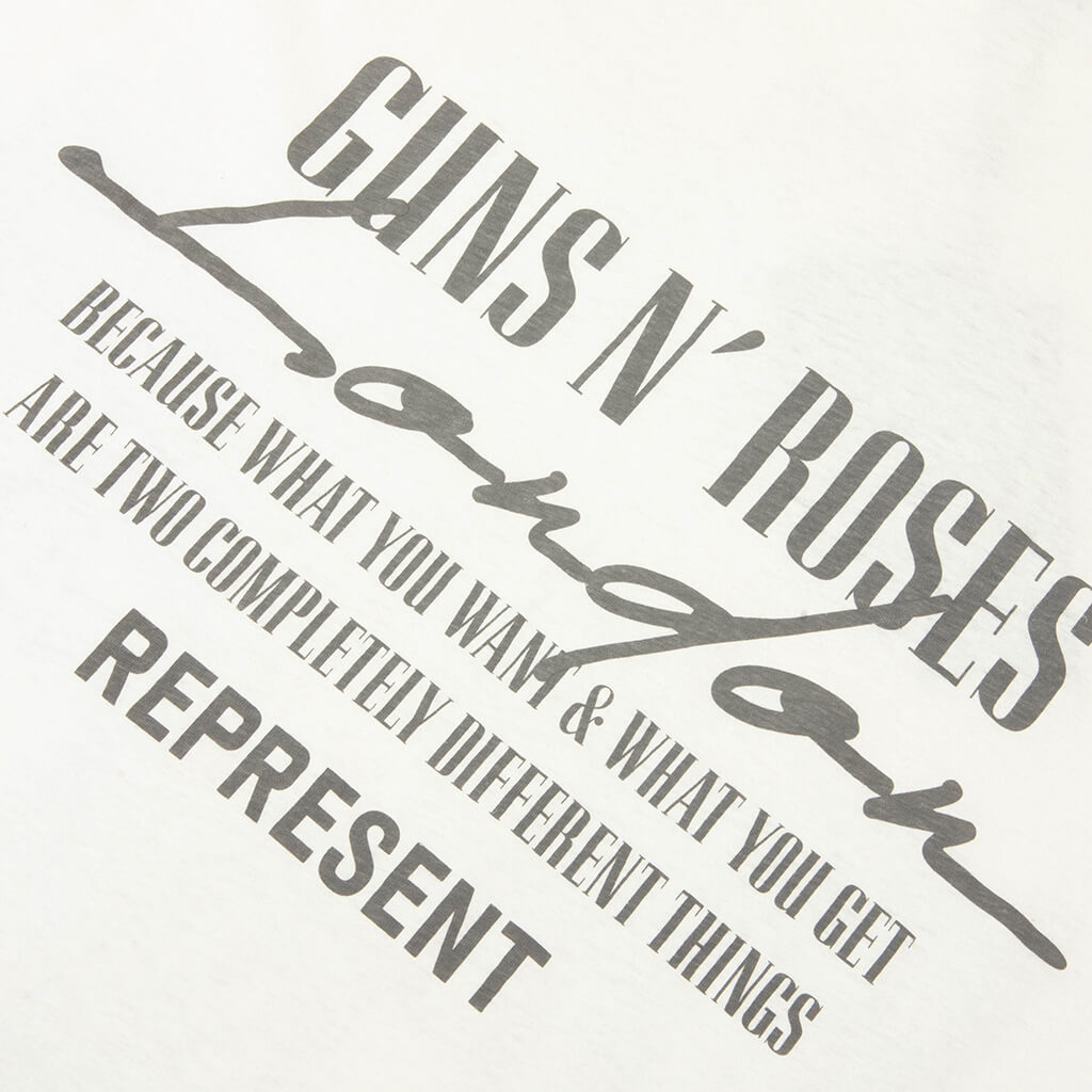Represent x Guns N' Roses Cross T-Shirt - Washed Ecru