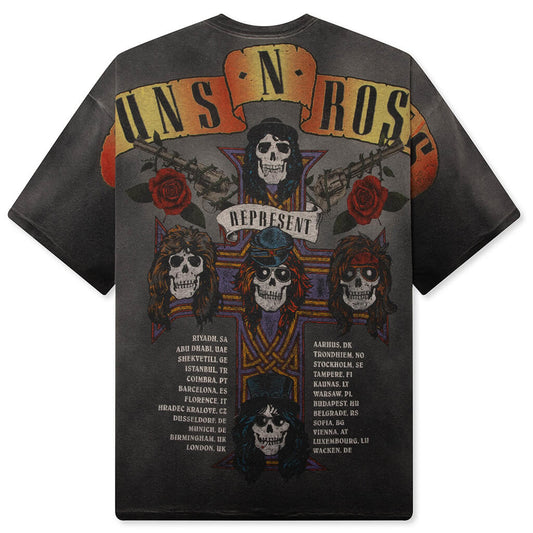 Represent x Guns N' Roses Tour T-Shirt - Stained Black