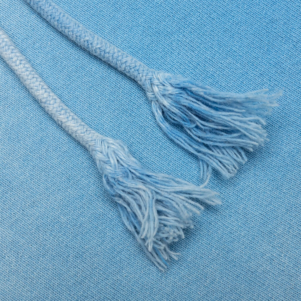 Sun Faded English Zip Hoodie - Blue