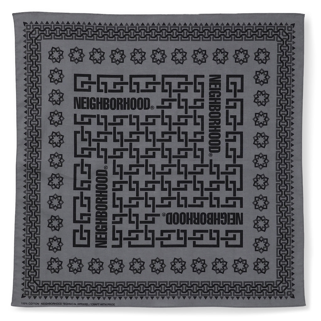 Geometric Pattern Bandana - Gray