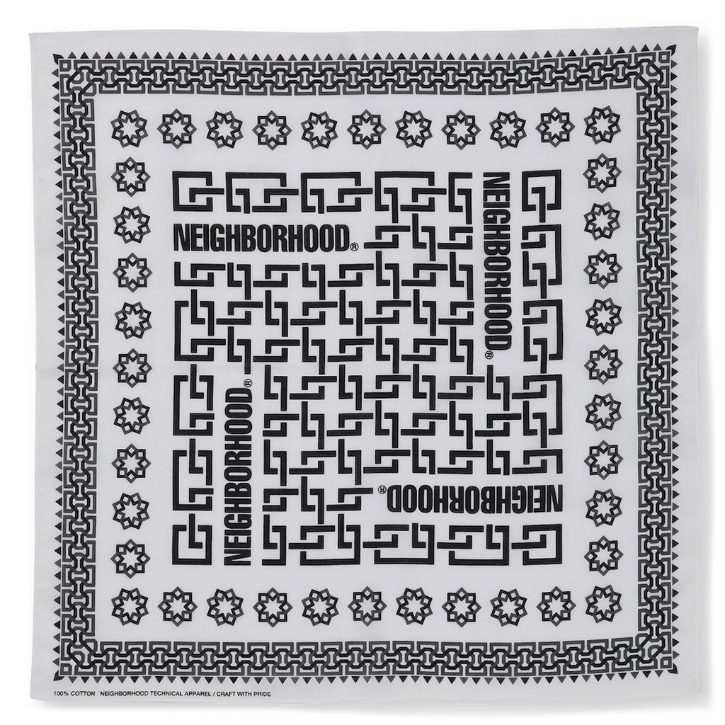 Geometric Pattern Bandana - White