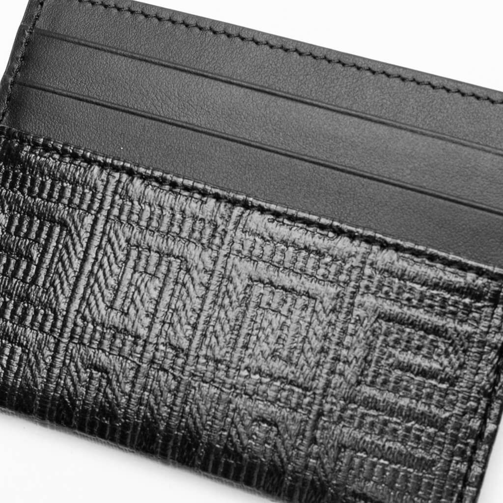 4G Canvas and Leather Card Holder 2x3cc - Black