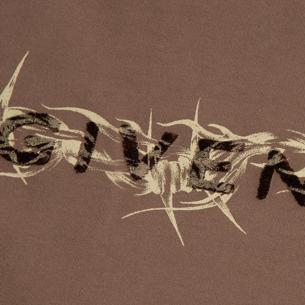 Barbed Wire Tufting Washed T-Shirt - Chocolate