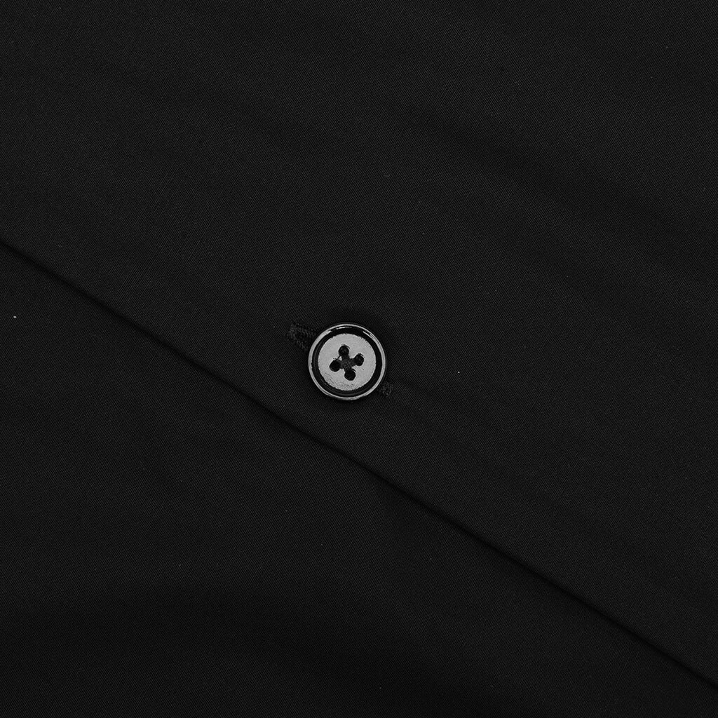 Boxy Fit Shirt w/ Hawaiian Collar - Black