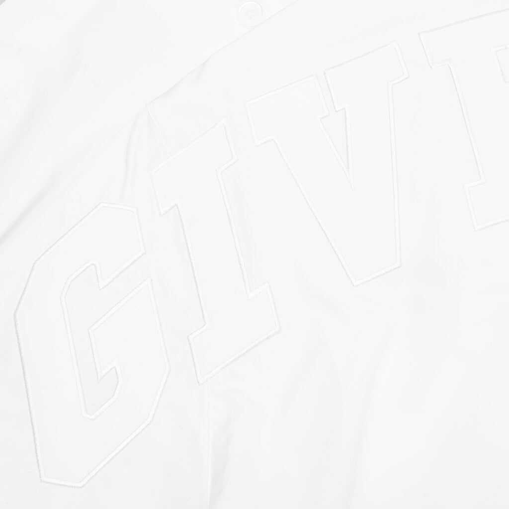 Boxy Fit Shirt w/ Hawaiian Collar - White