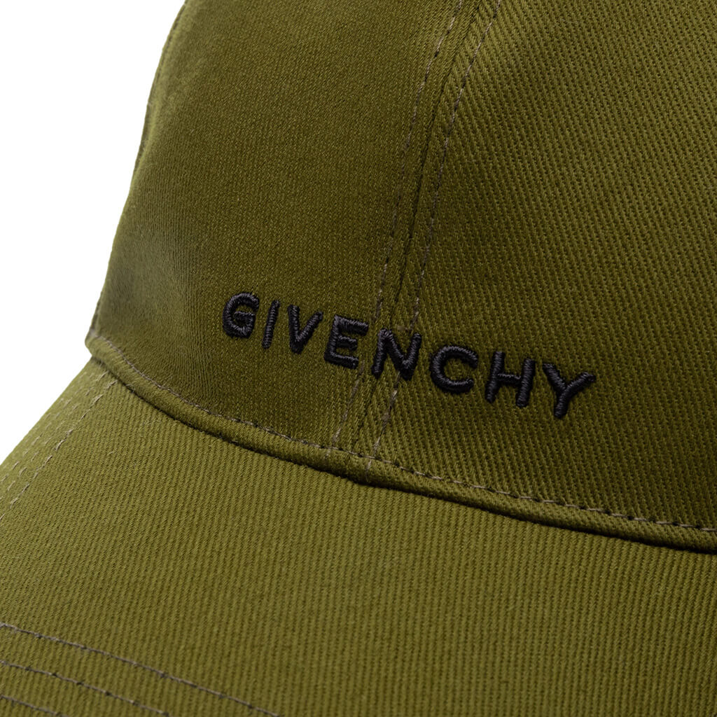 Curved Cap With Embroidered Logo - Dark Khaki